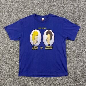 Vintage 90s Intex Beavis and Butt-Head Cartoon Blue Graphic T-Shirt Mens Large